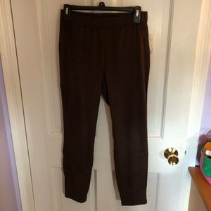 Dark brown suede leggings